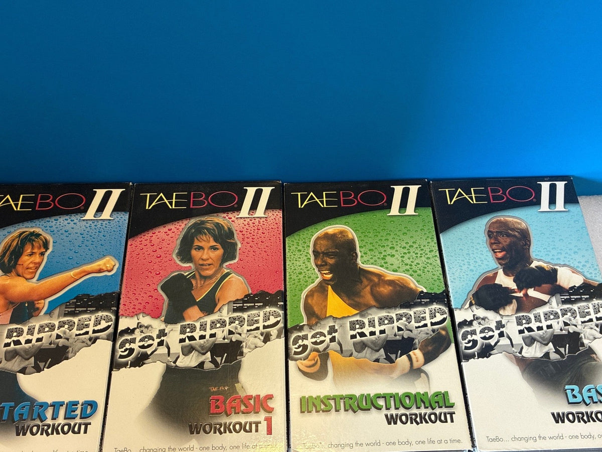 🔥 TaeBo II Get Ripped VHS Set Billy Blanks 4 Tapes Basic Workout Instructional