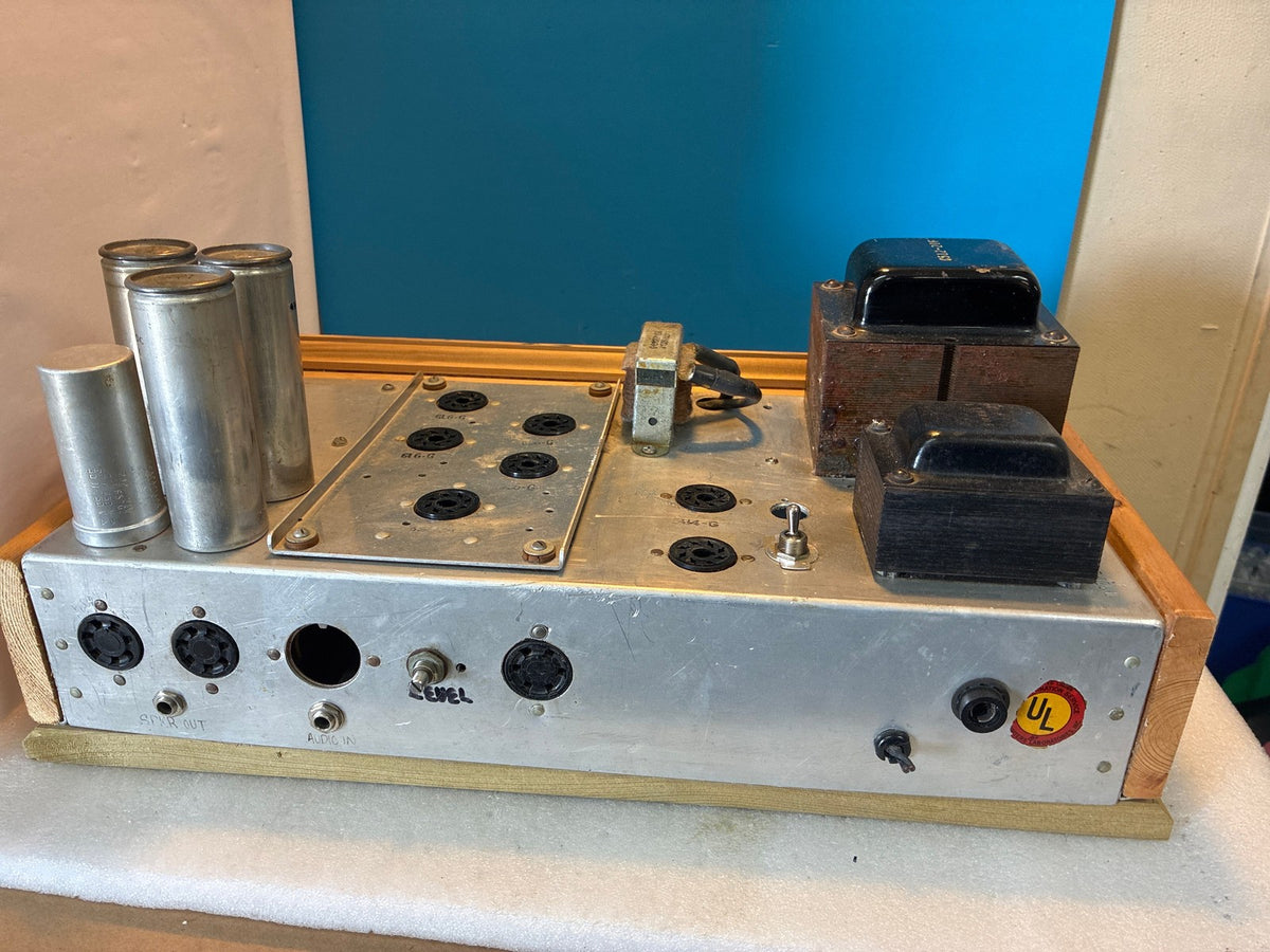 🔥 Vintage Vacuum Tube Amplifier Chassis 6L6-G 5U4-G Wood Frame As-Is Parts