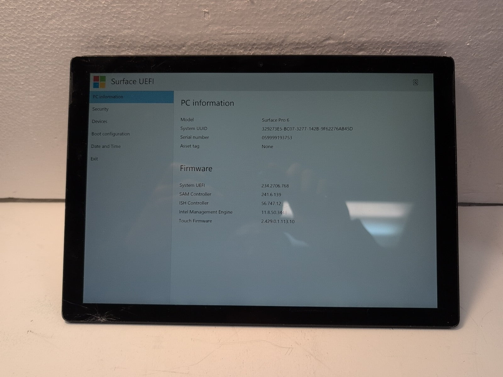🔥 Microsoft Surface Pro 6 1796 256GB (AS IS,  FOR PARTS) -
