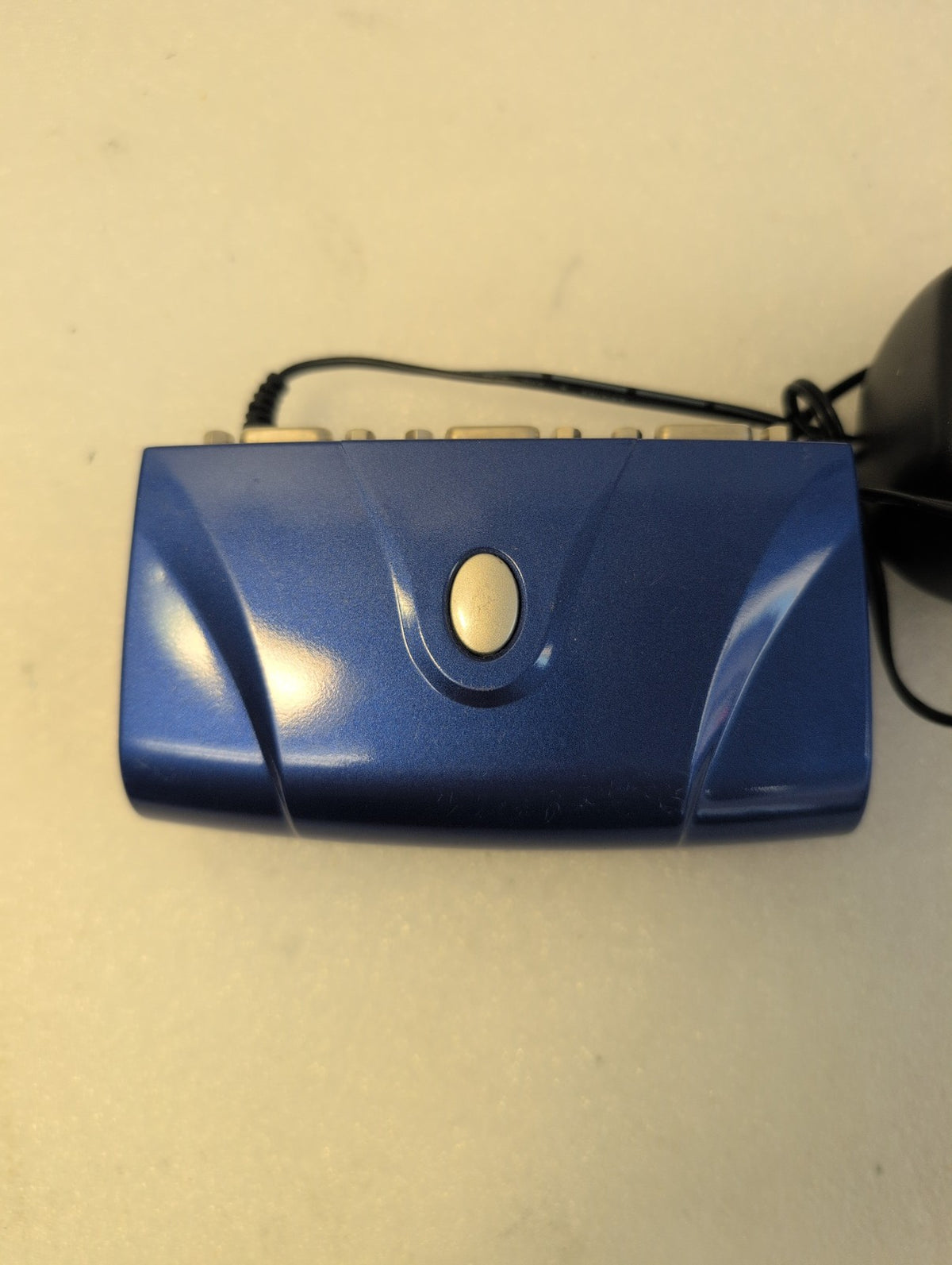 🎸 4-Port VGA KVM Switch Box VS-141A Blue Manual Selector w/ Power Adapter