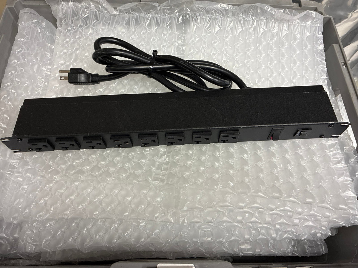 🔥 Hammond Manufacturing 1589H8F1BKRF Rackmount PDU 8-Outlet 120V 20A 1U Black