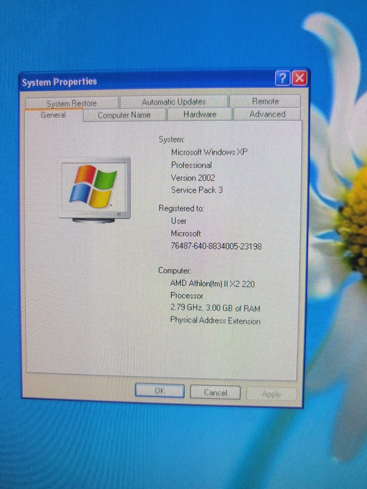 HP Compaq 6005 Pro SFF PC AMD Athlon II X2 220 CPU /3GB RAM / 160GB HDD/Win XP -