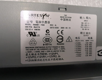+ LOT OF 2 IBM ARTESYN POWER SUPPLY 7000657-Y000 39J4710 700WATT @@@