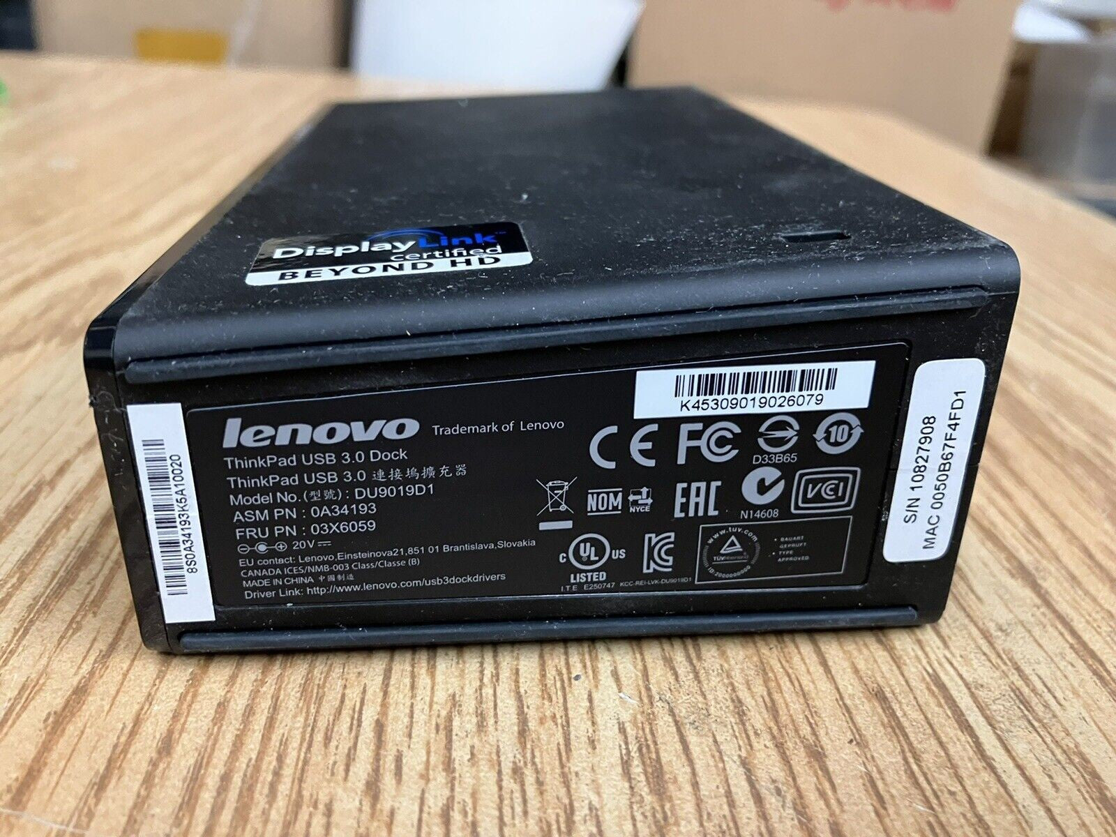 ~ Small Lenovo ThinkPad USB 3.0 Docking Station Model DU9019D1 5X USB3.0, 2X DVI