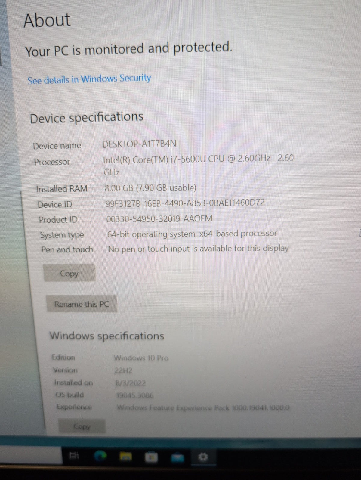 🎸 Toshiba Tecra A50-C 15.6" Laptop i7-5600U /8GB RAM /500GB HDD/Win10 Pro