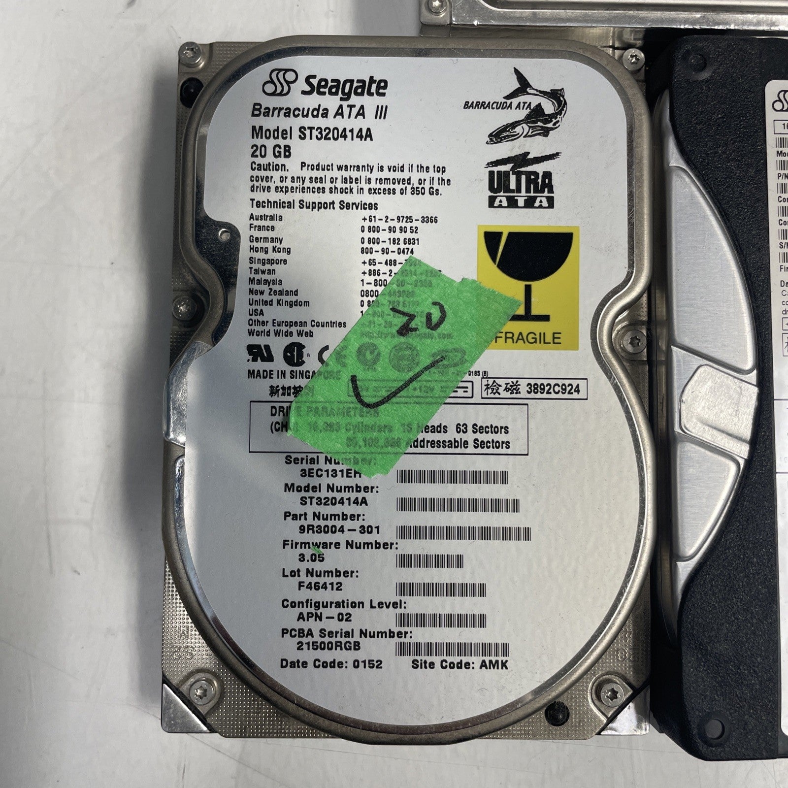 Lot Of 5- Mixed Brand Desktop IDE HDD 20G 3.5” Hard Drive Tested & Working +