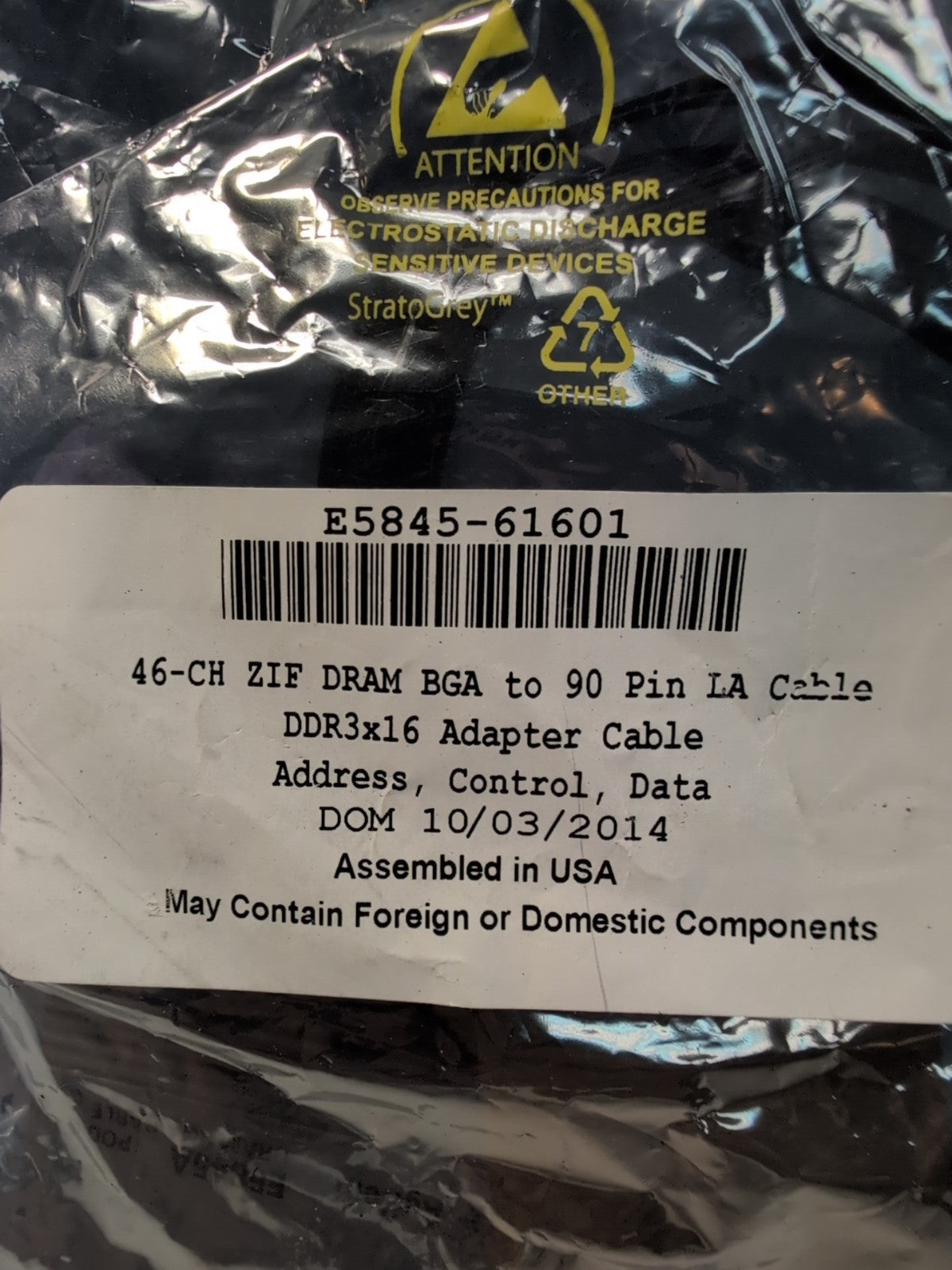 🔥 NEW AGILENT  E5845A-61601 46-CH ZIF DRAM BGA TO 90 PIN LA Cable -