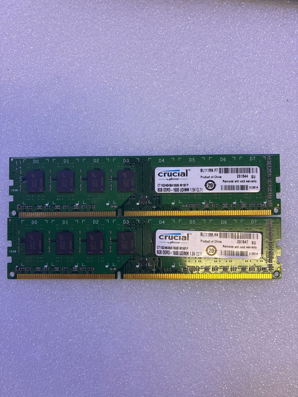 🔥 Crucial 16GB Kit (2x8GB) DDR3-1600 UDIMM Desktop RAM CT102464BA160B