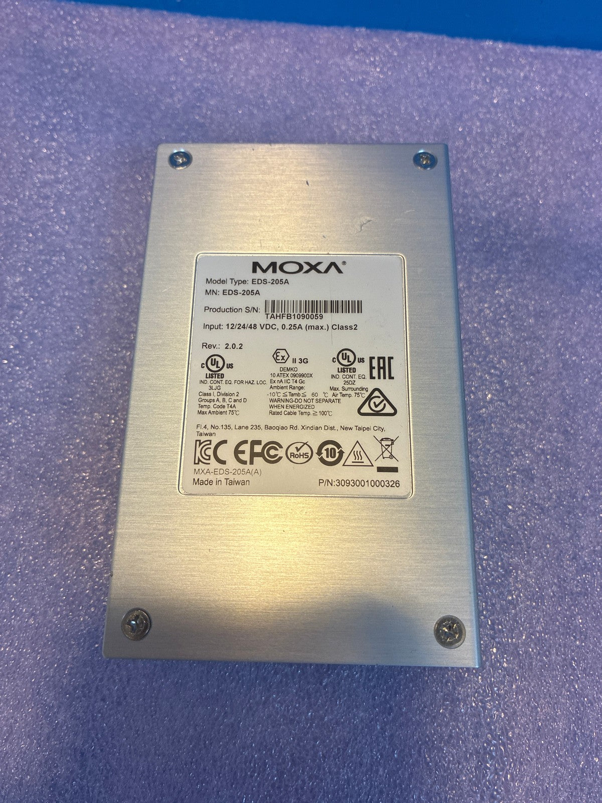🔥 Moxa EDS-205A 5-Port Industrial Unmanaged Ethernet Switch DIN Rail 12-48VDC