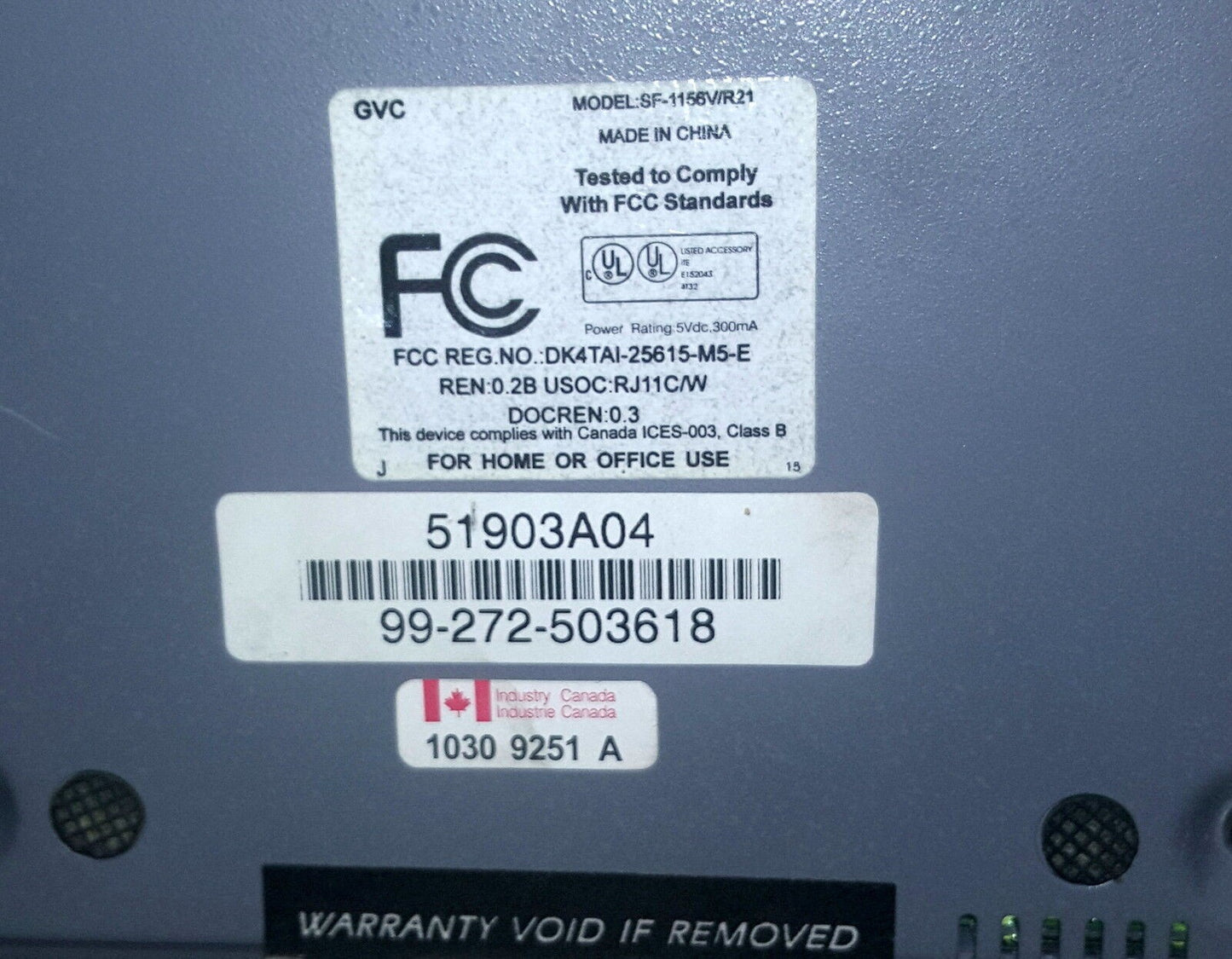 GVC SF-1156V/R21 56K SPEAKERPHONE   (with POWER SUPPLY)