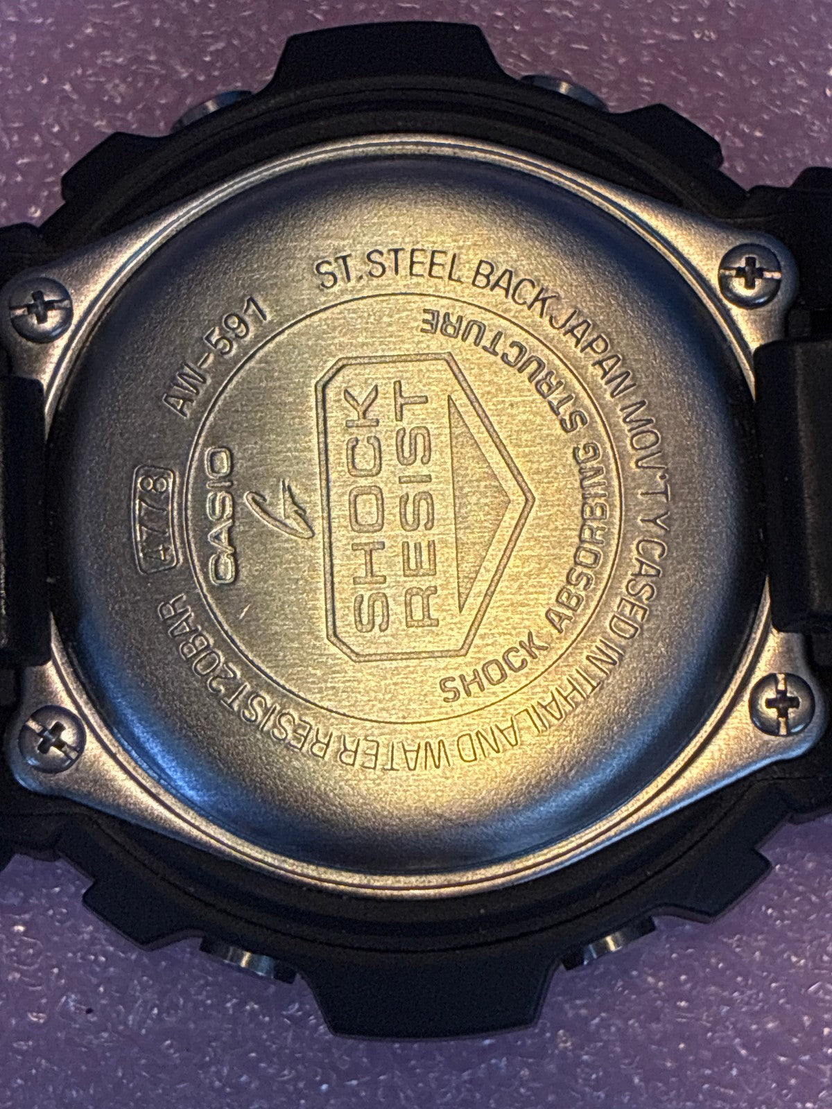🔥 Casio G-Shock AW-591 Analog-Digital Watch Black Blue Bezel Needs Battery