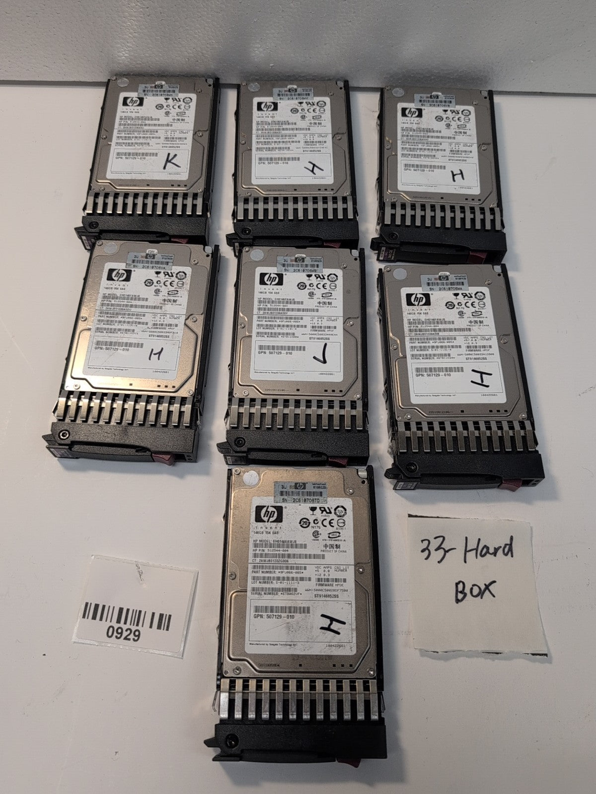 7x HP 512744-001 507129-009 512544-004 2.5" 146GB 15K RPM 6Gb SAS Hard Drive -