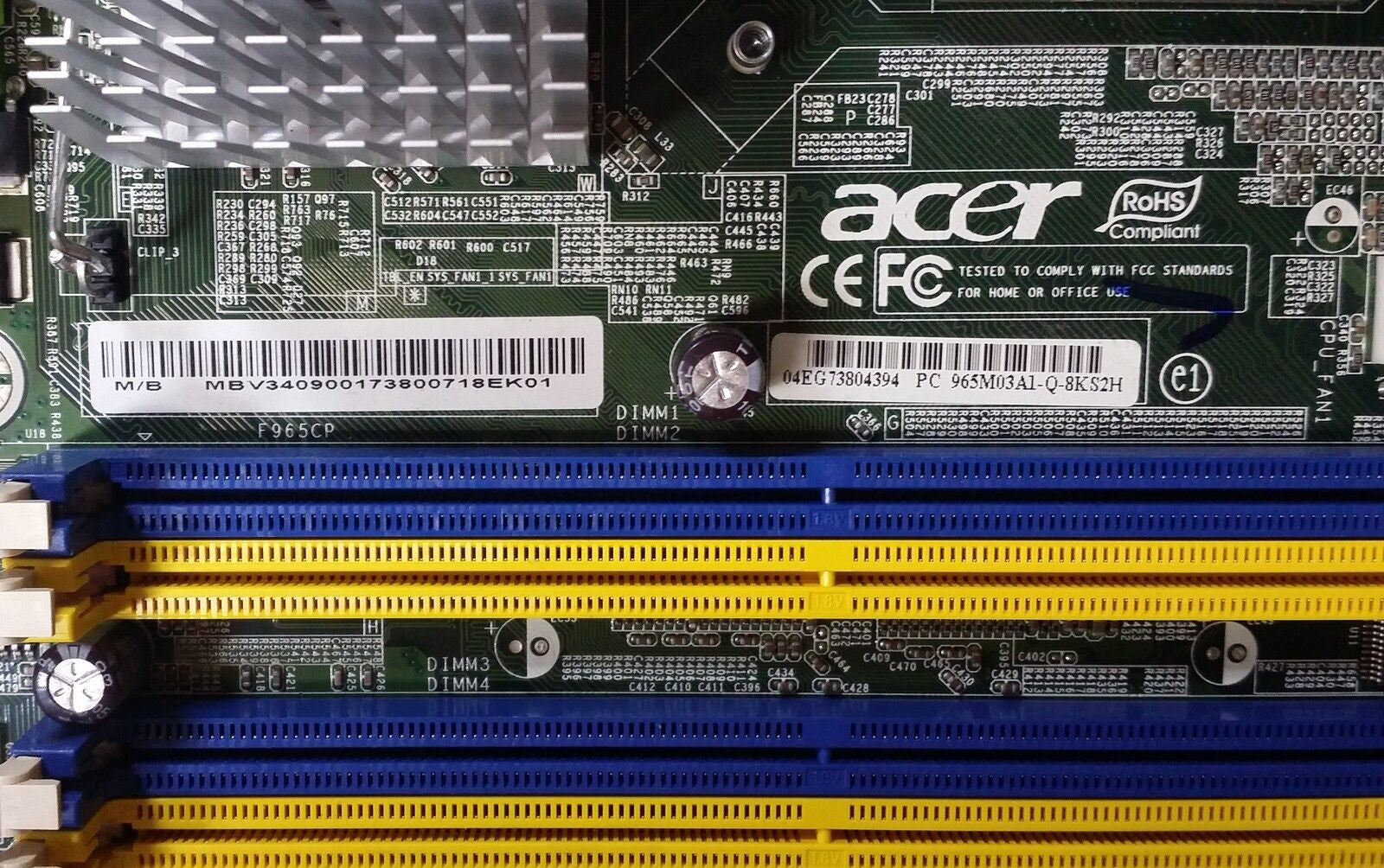 1x ACER MOTHERBOARD F965CP ACER 3900 5900 7900 965M03A1-Q-8KS2H