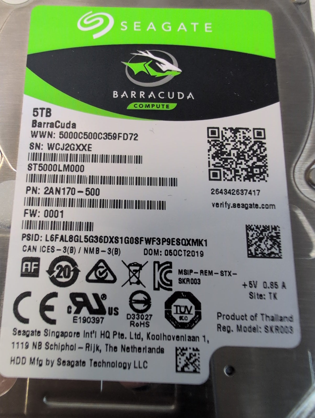 🎸 Seagate BarraCuda ST5000LM000 5TB 2.5" SATA Internal Laptop Hard Drive (Read)