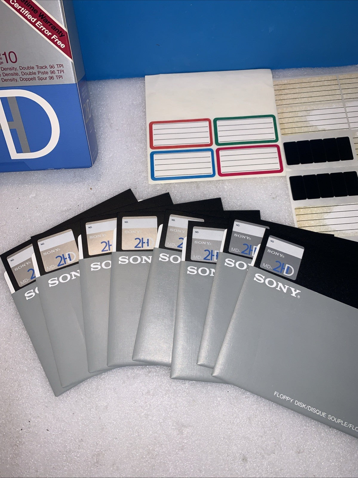 Lot of 8 Sony 5.25" Floppy Disk MD-2HD Discs