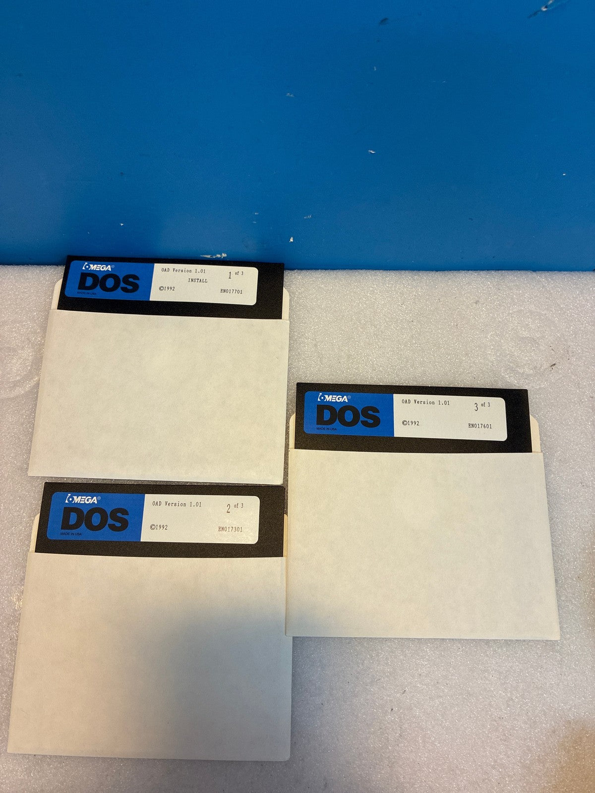 🔥 Iomega OAD Version 1.01 DOS 5.25" Floppy 3-Disk Complete Set 1992