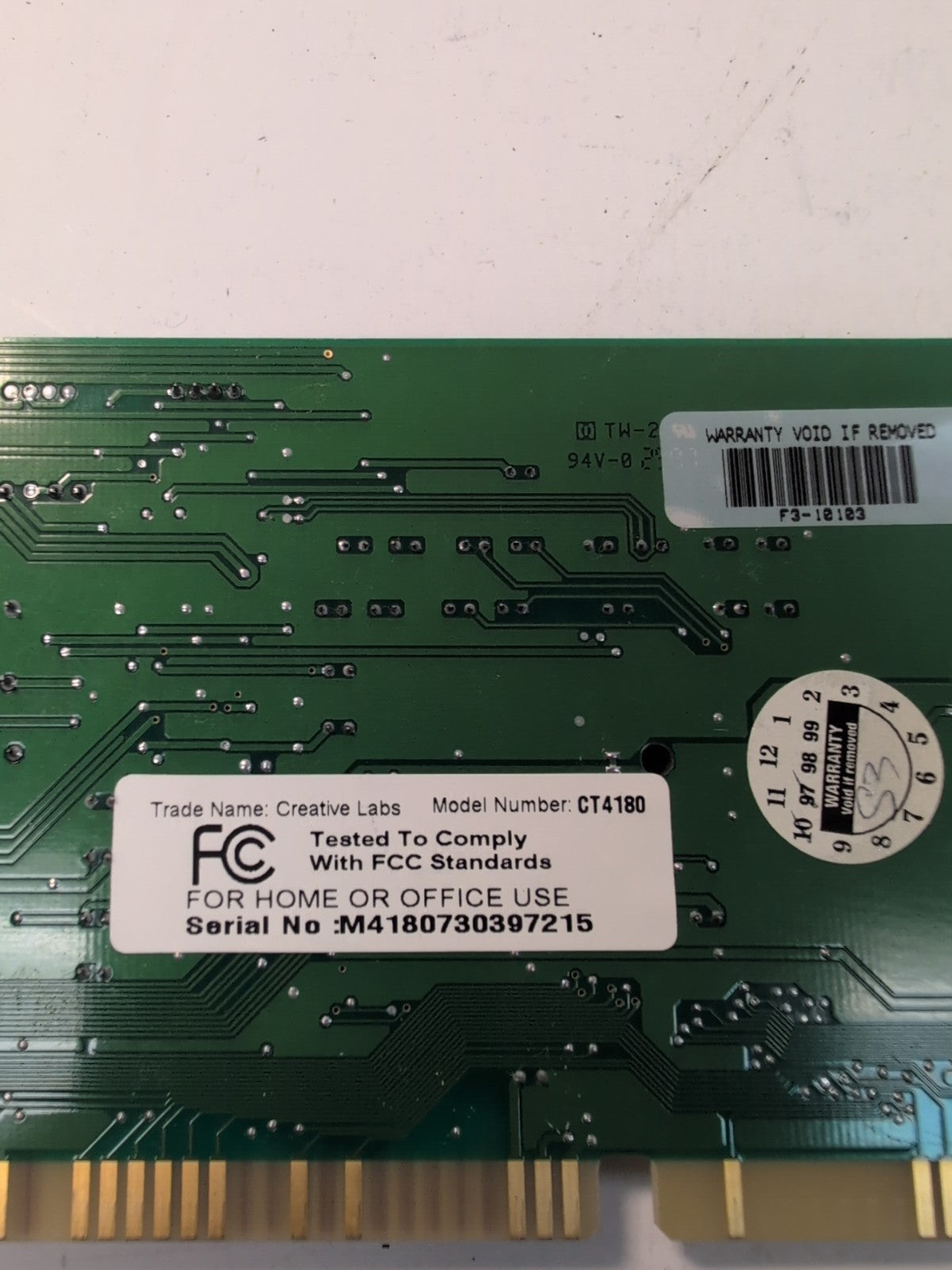 Creative Sound Blaster 16 VIBRA CT4180 4180 PC ISA Sound Card W/GAMEPORT -