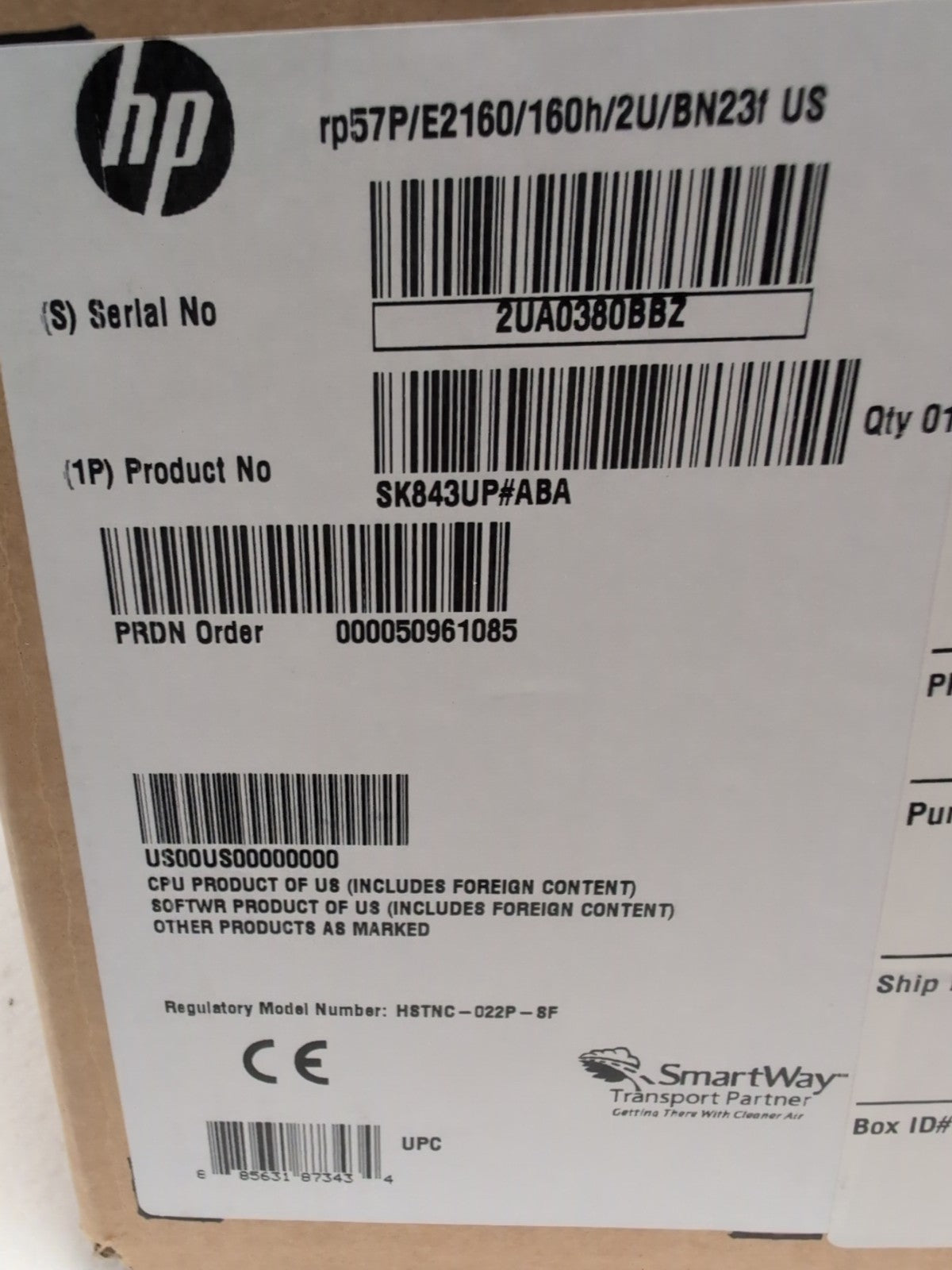 (New In Box) HP RP5700 DESKTOP Intel E2160/2GB/160GB/ Parallel /Serial /Win XP