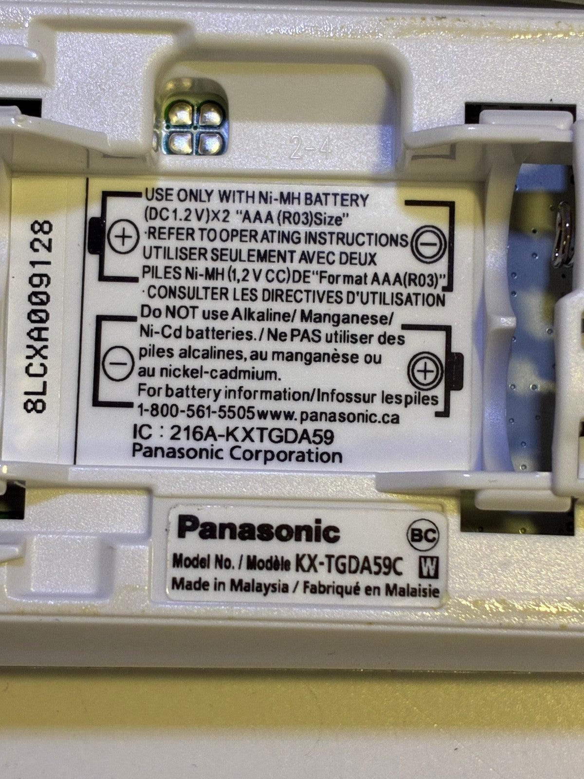 🔥 Panasonic KX-TGDA59C Cordless Phone Handsets Set of 2 White/Silver LCD