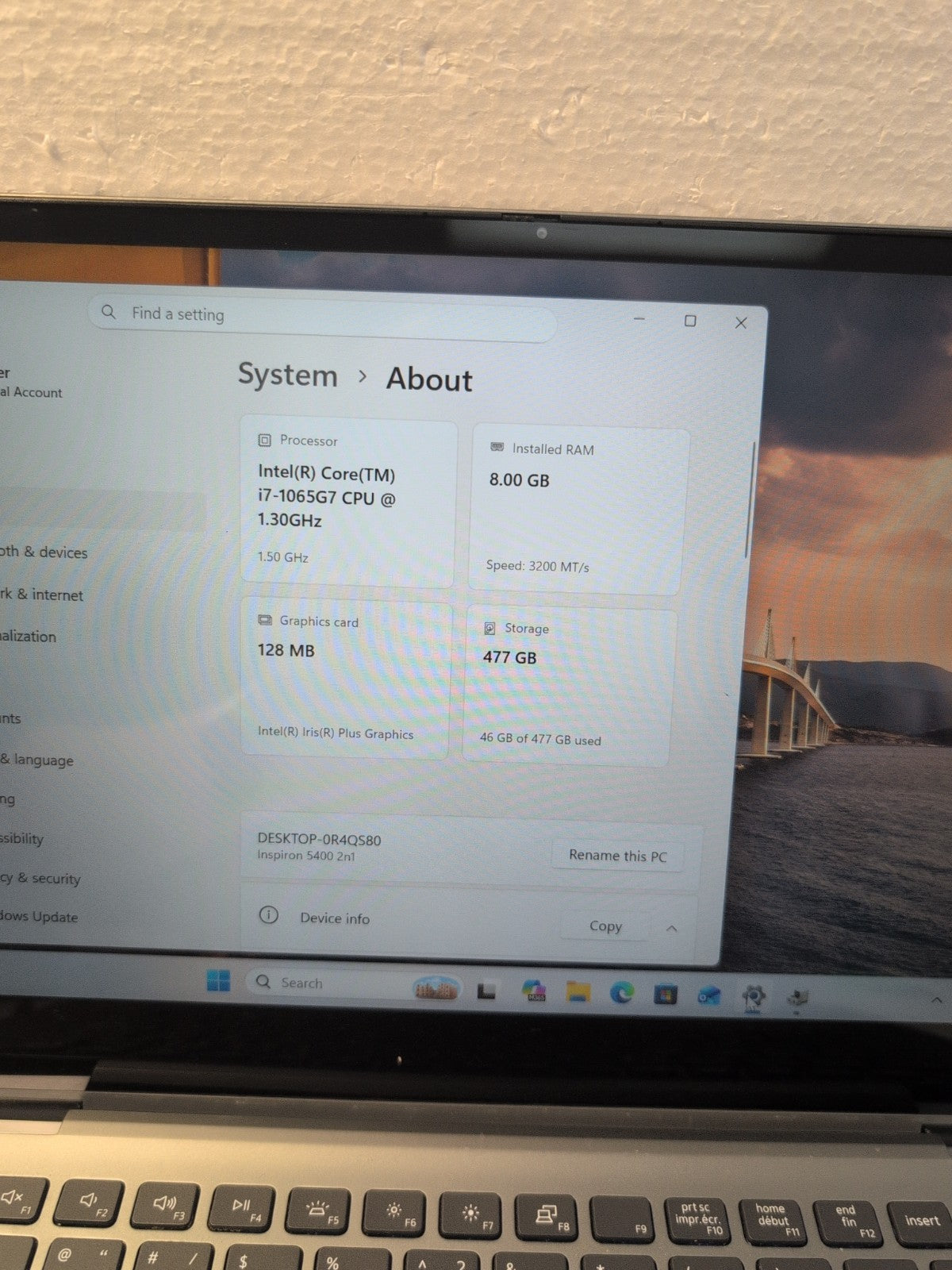 🔥 Dell Inspiron 5400 2in1 Touch Laptop  i7-1065G7/8GB/ 500GB NVMe/win11 (READ)-