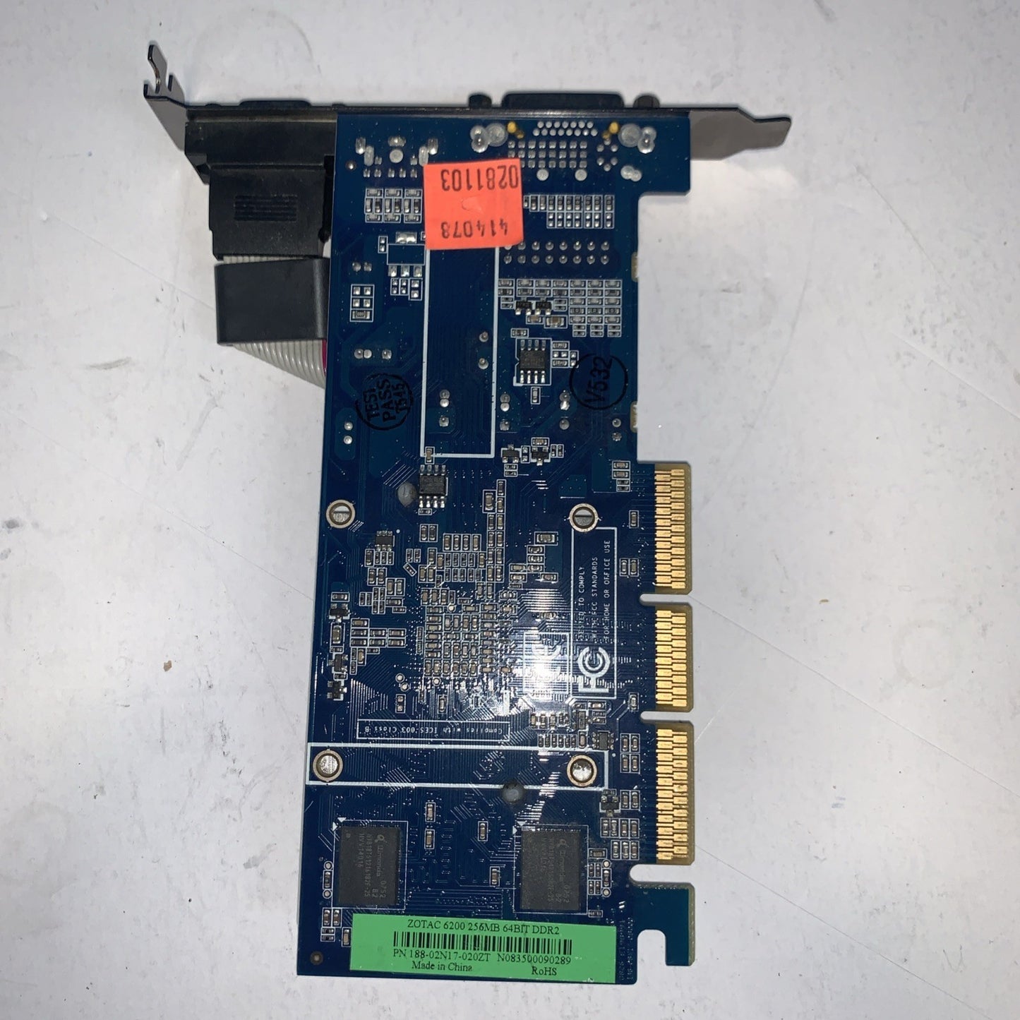 AGP card Zotac 6200 256MB 64BIT DDR2 RoHS 188-02N17-020ZT D-Sub Vid-out DVI
