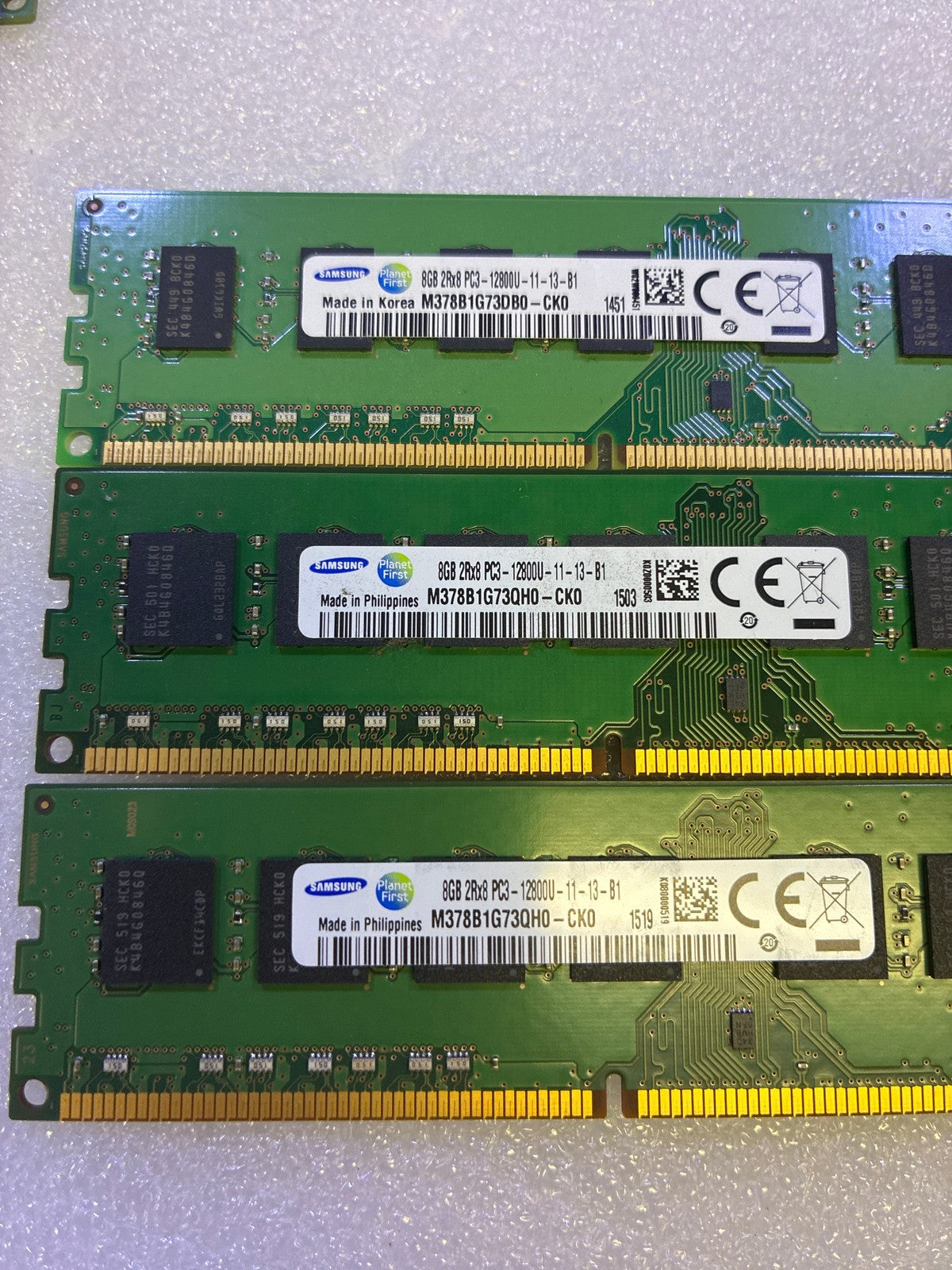 🔥 Samsung 8GB DDR3 PC3-12800U 1600MHz Desktop RAM 3x8GB 24GB Kit DIMM