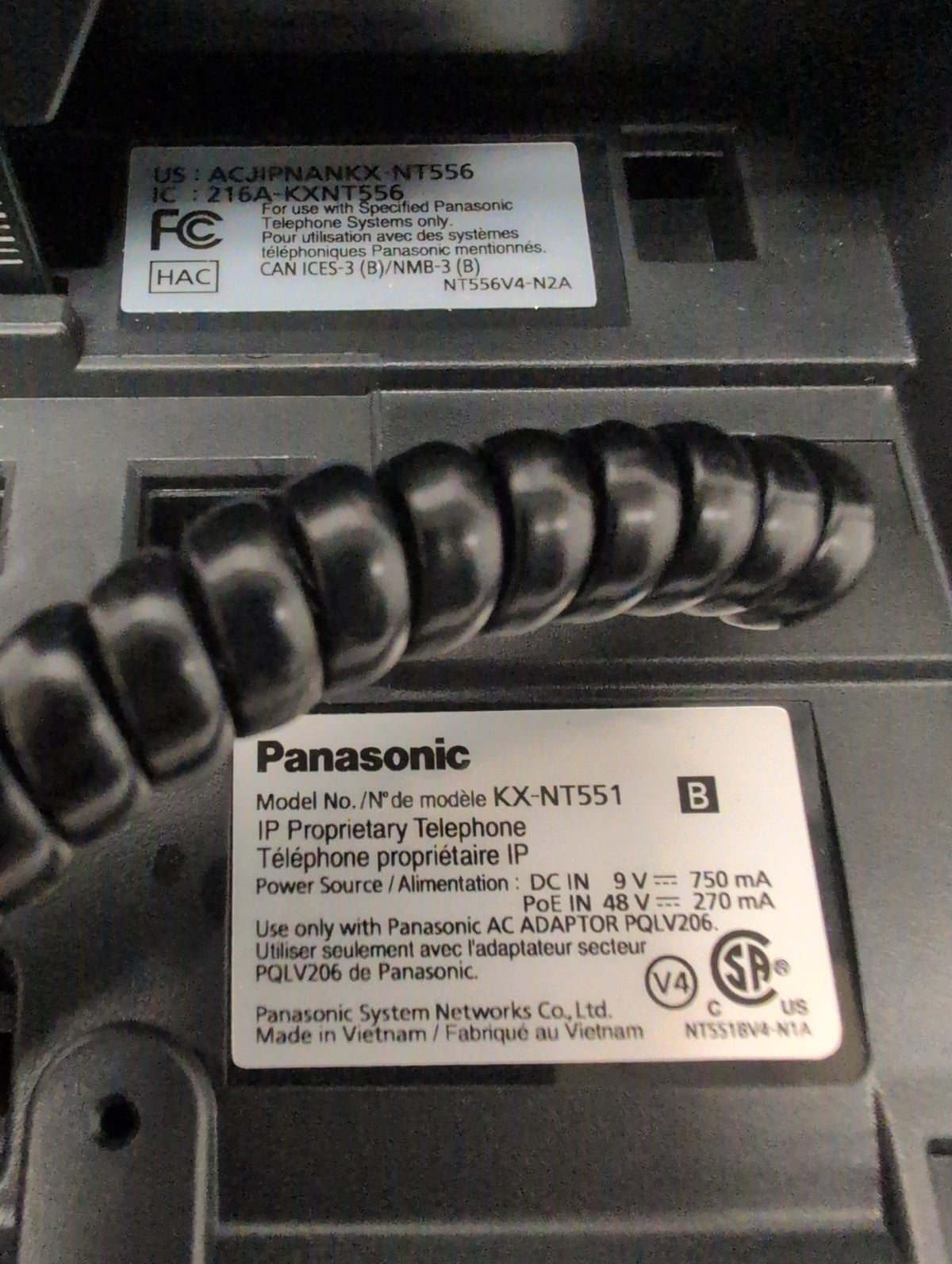 🎸 Panasonic KX-NT551 IP Proprietary Business VoIP Phone Black LCD PoE Office
