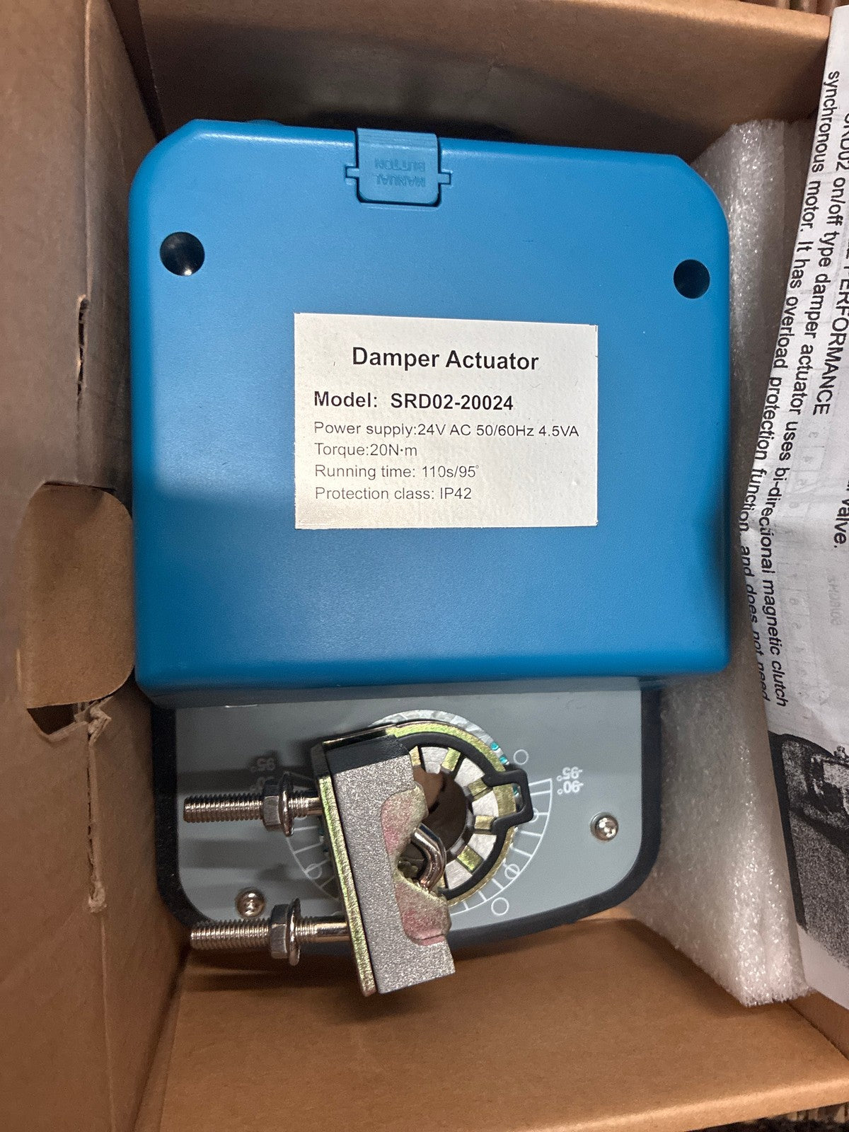 🔥 SINRO SRD02-20024 On/Off Damper Actuator 20N·m 24V AC HVAC