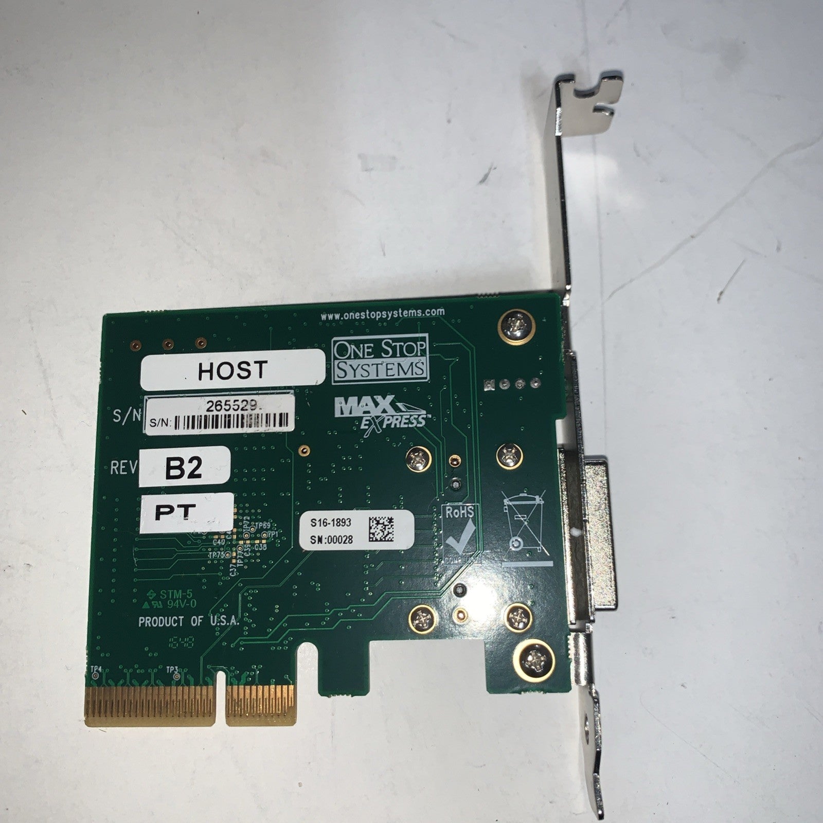 One Stop Systems OSS-PCIe-HIB25-x4 MAX Express PCIe x4 Host Interface Card
