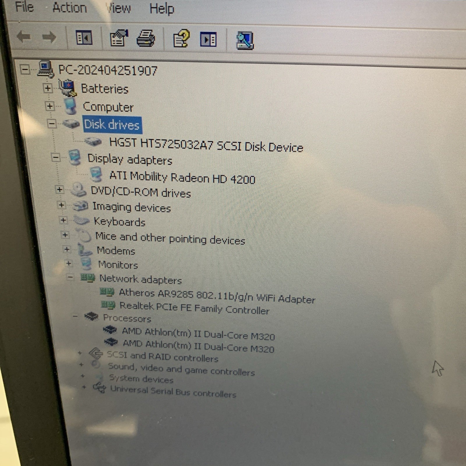 Nice～ HP Pavilion G61 AMD Athlon II M320 3GB Ram 250GB ATi 2400 GPU Windows XP