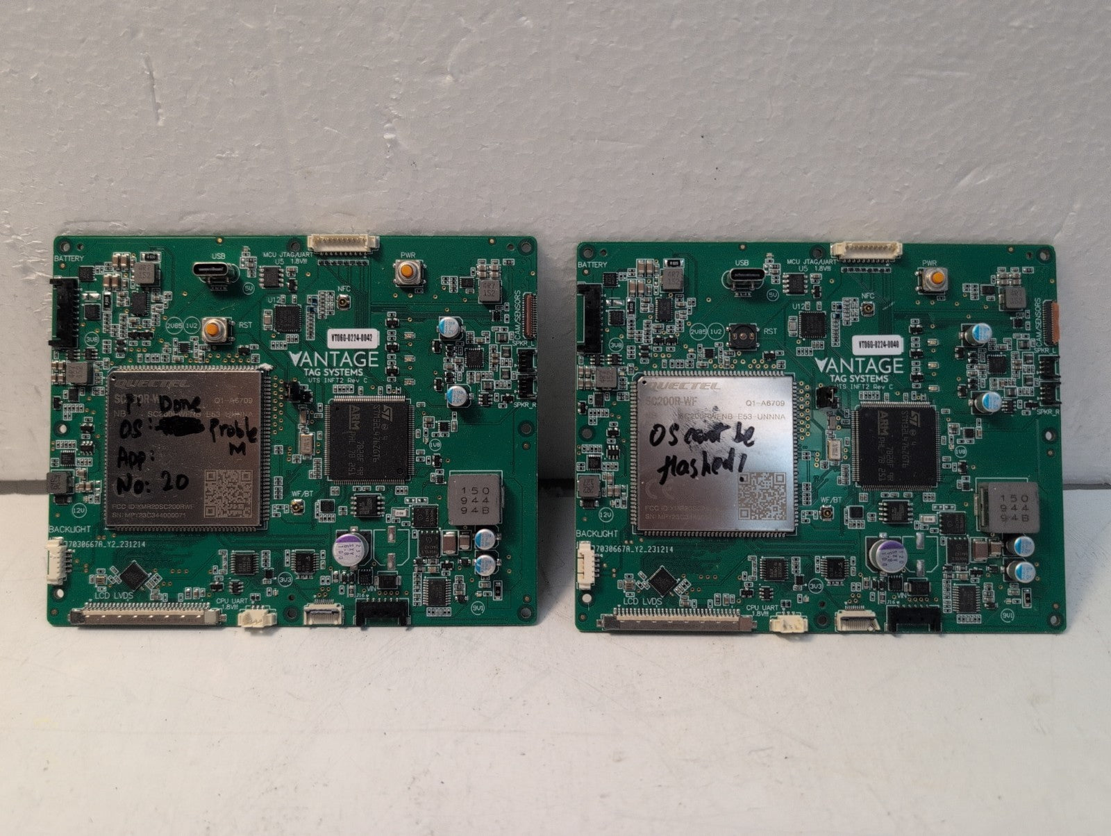 🔥 (AS IS )  2X Vantage Tag Systems VT06G PCB Board SC200R-WF Smart Module -