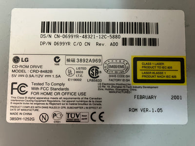 ~ LG CD-ROM DRIVE CRD-8482B VER.1.05, DP/N: 0699YR REV. A00 Tested/Working