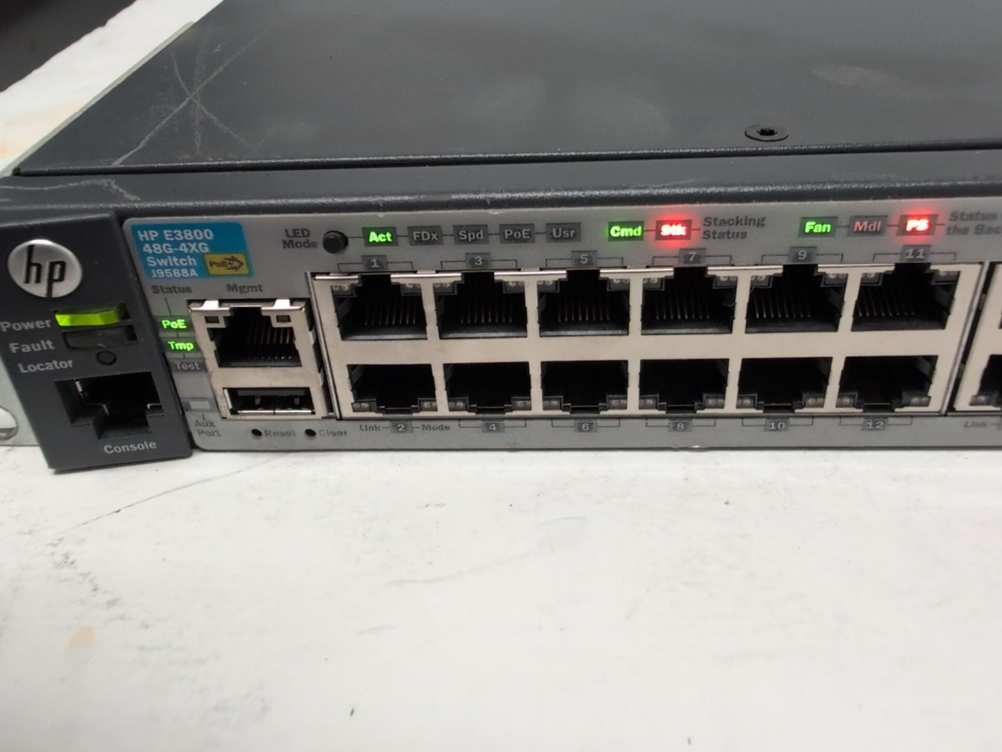 🔥 HP J9588A E3800 48-Port Gigabit 4x 10GBase-T 3800-48G-4XG POE Switch +PSU -