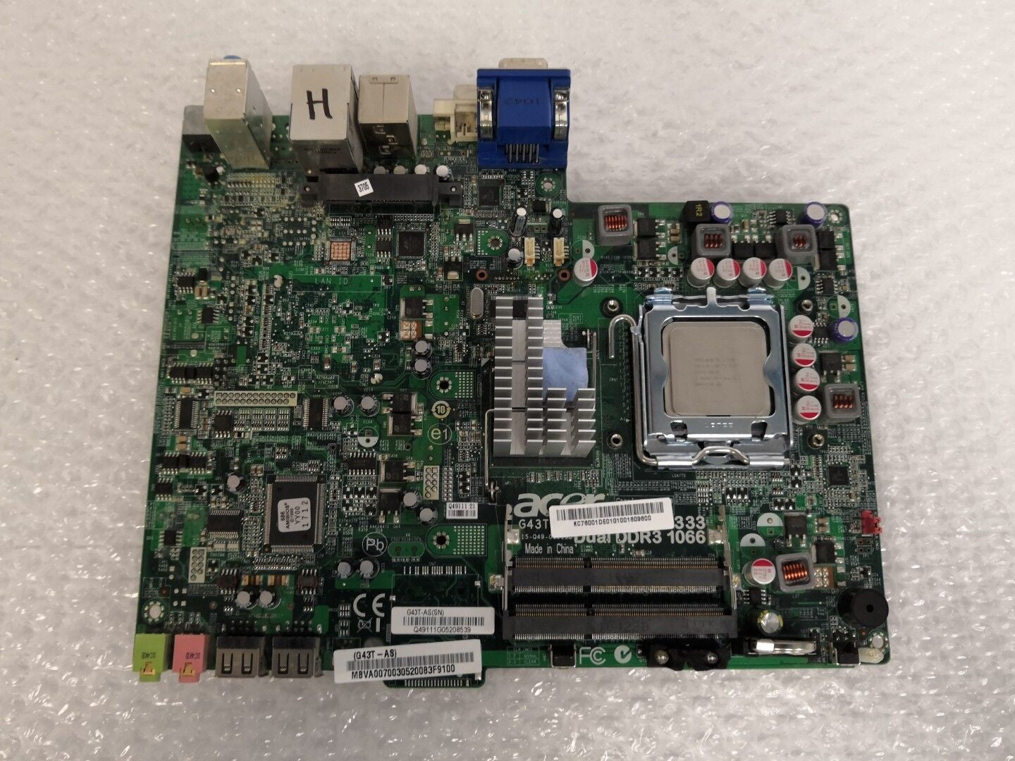 Acer Veriton L480G G43T-AS USFF Motherboard W/ INTEL  CORE 2 DUO CPU