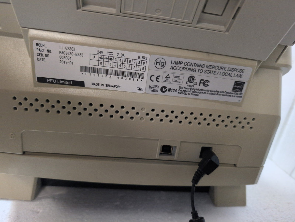 Fujitsu fi-6230Z Duplex Flatbed ADF Document Scanner USB -