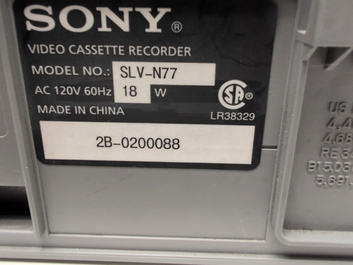 🔥 Sony SLV-N77 VCR Hi-Fi Video Cassette Recorder (No Remote)  Tested -