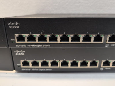 2x Cisco SG110-16 16-Port Gigabit Network Switches Tested  -