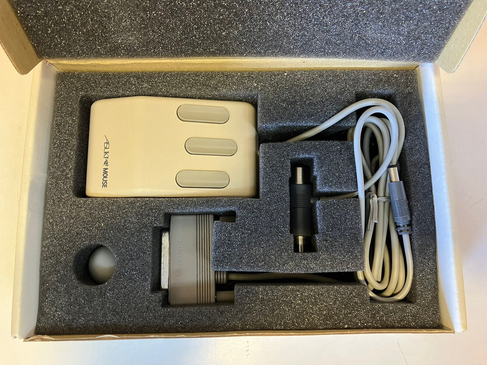 ~ (Nice) Vintage ASUKA 3-Button Mouse 25 Pin Connector For IBM PC XT AT Computer
