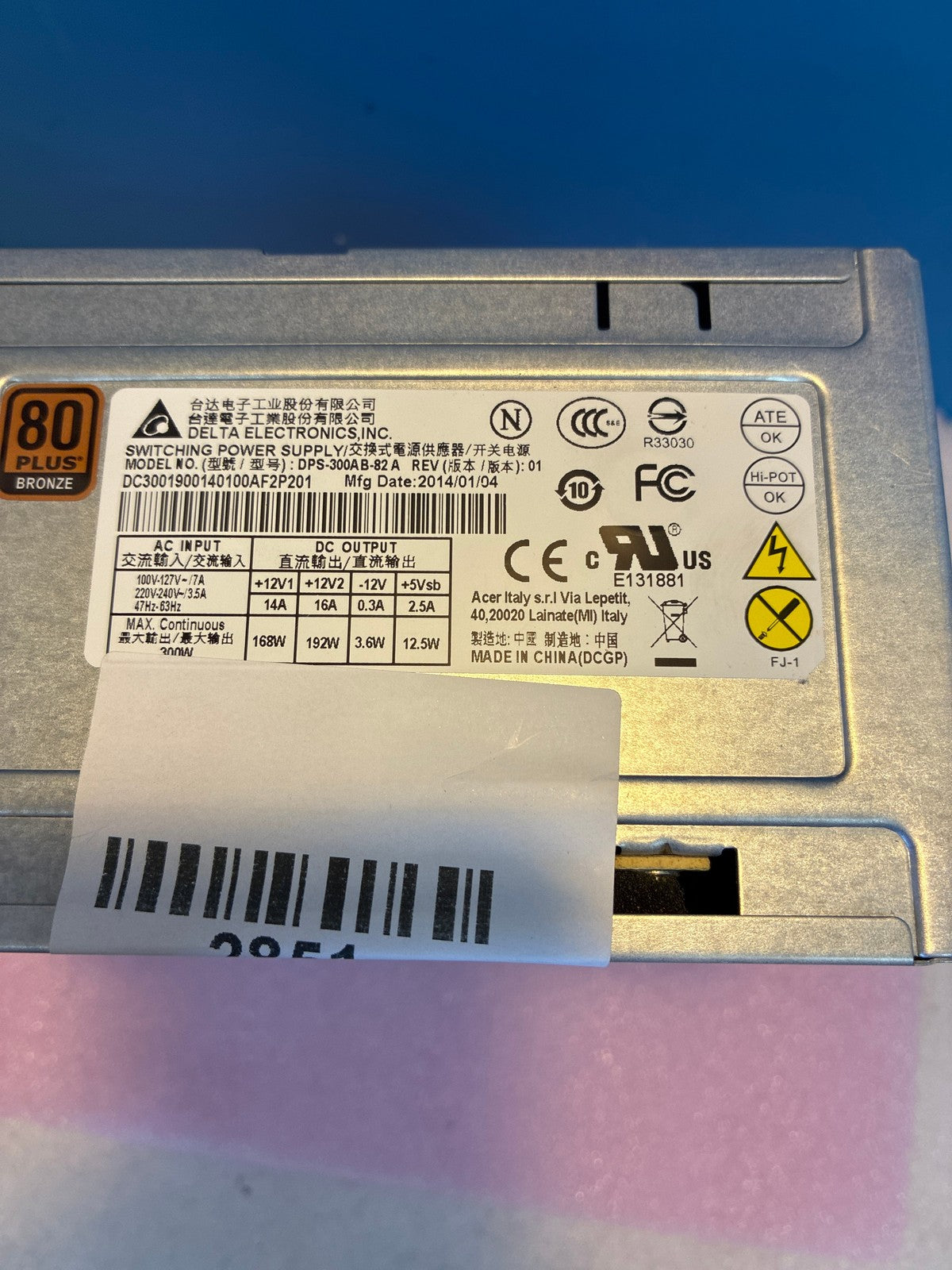 🔥 Delta Electronics DPS-300AB-82A 300W 80 Plus Bronze SFX Power Supply