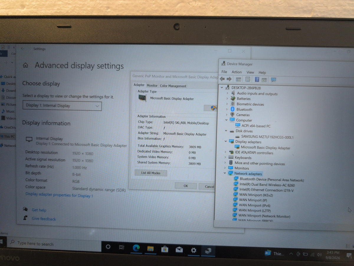 🎸 Lenovo ThinkPad T460 14" Laptop Intel i5-6200U 8GB RAM 180GB SSD Win 10 Pro