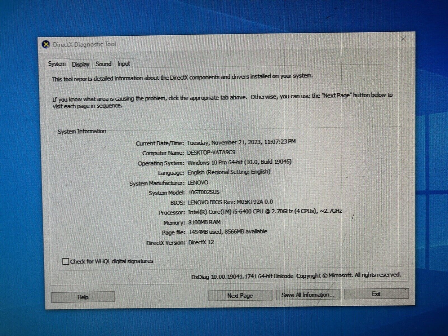 ~ Lenovo ThinkCentre M700 SFF Desktop i5-6400 2.7GHz CPU 8GB RAM 240GB SSD Win10