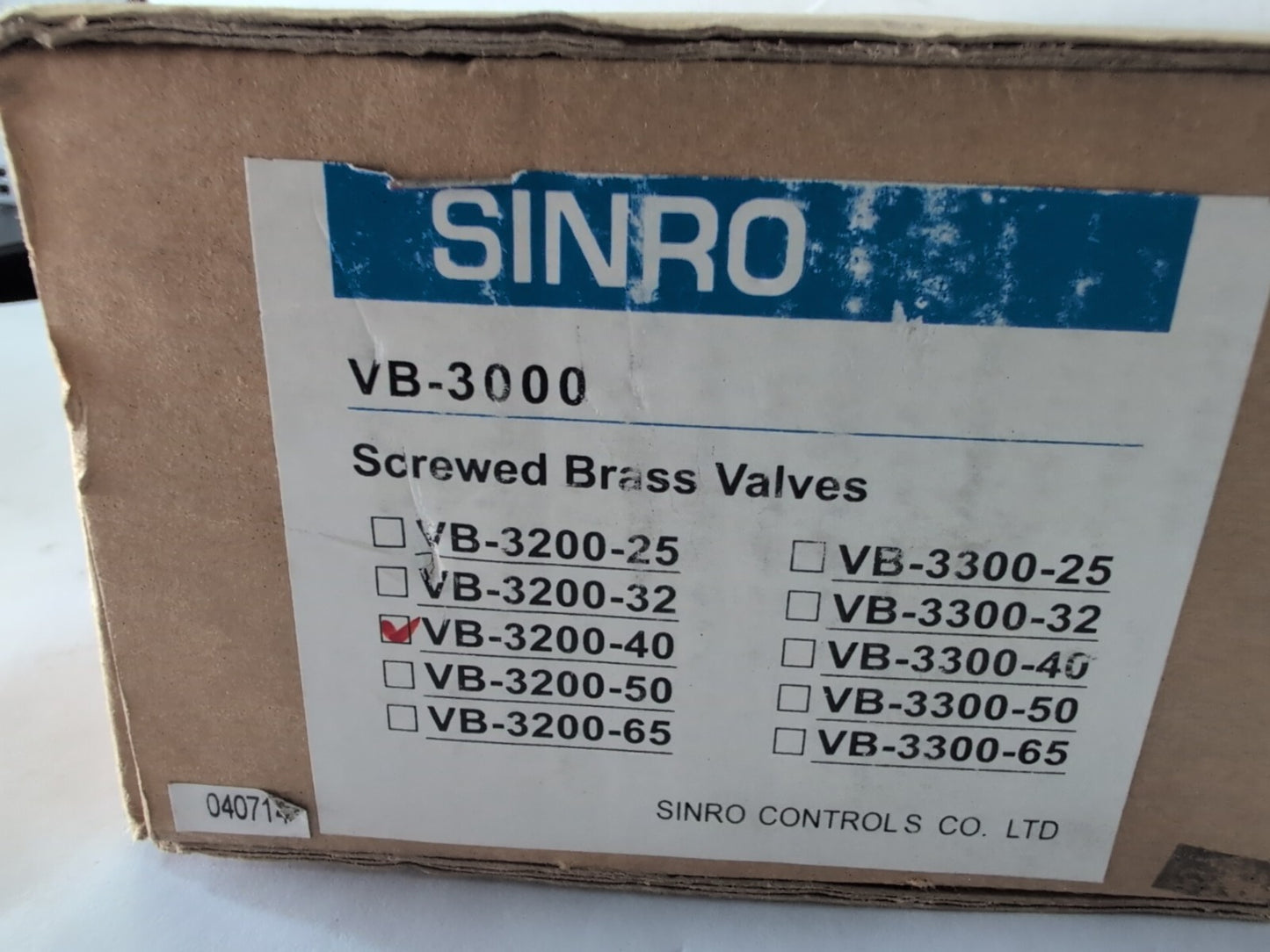 NEW SINRO VB-3000 VB-3200-40 DN40 PN16 Screwed Brass Valve -