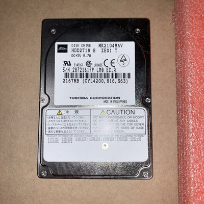 TOSHIBA MK2104MAV 2.167MB IDE 2.5" laptop HDD Hard Disk Drive