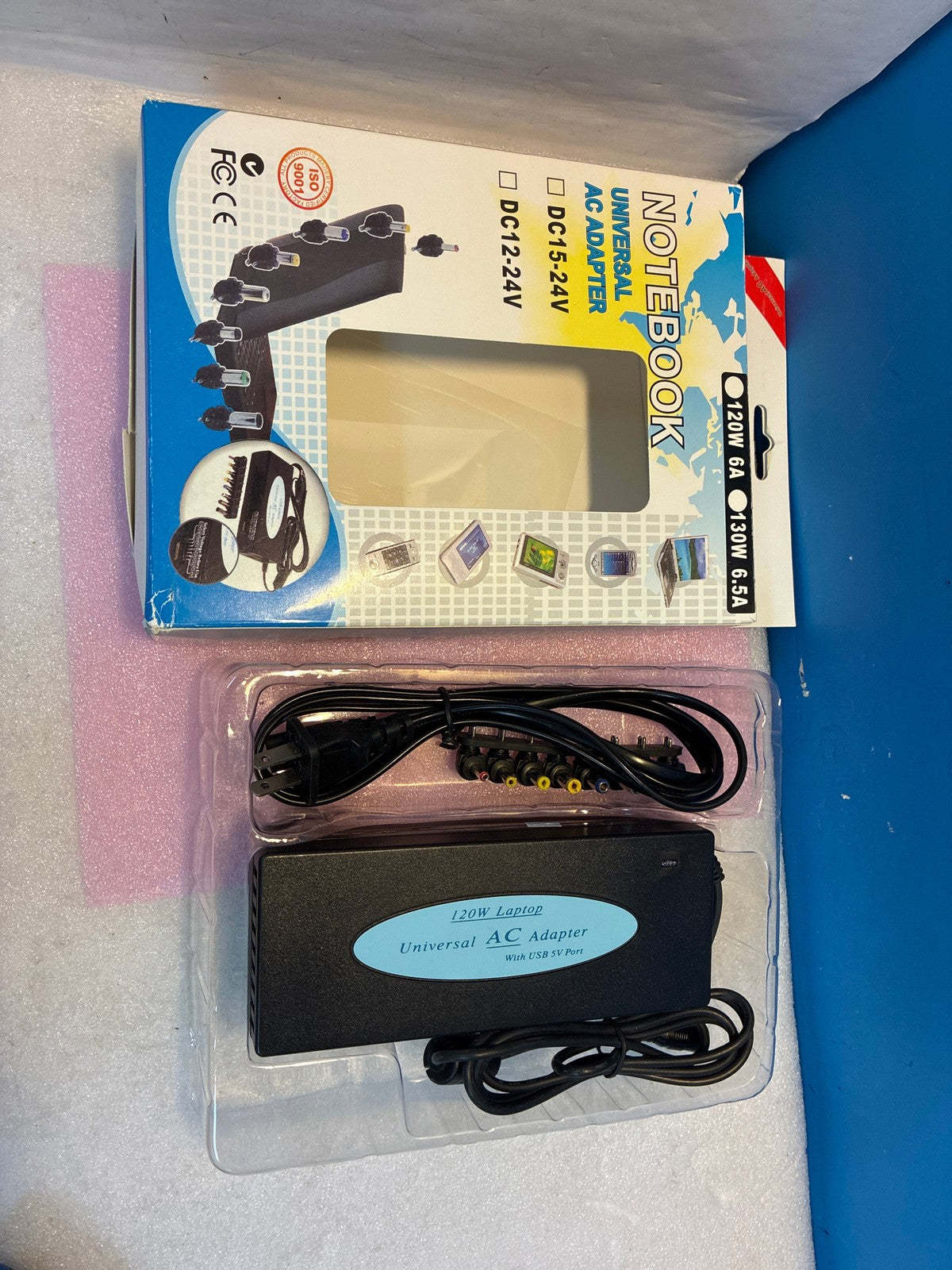 🔥 Universal AC Adapter EWAD13065 120W 130W Laptop Charger USB Port 8 Tips Black