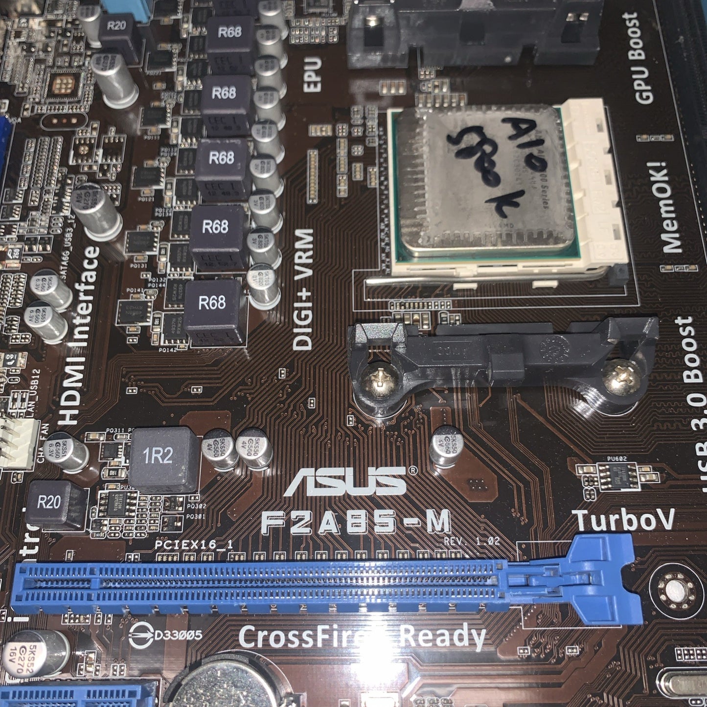 ASUS F2A85-M Motherboard + AMD A10-5800K CPU Combo FM2 (no IO shield)