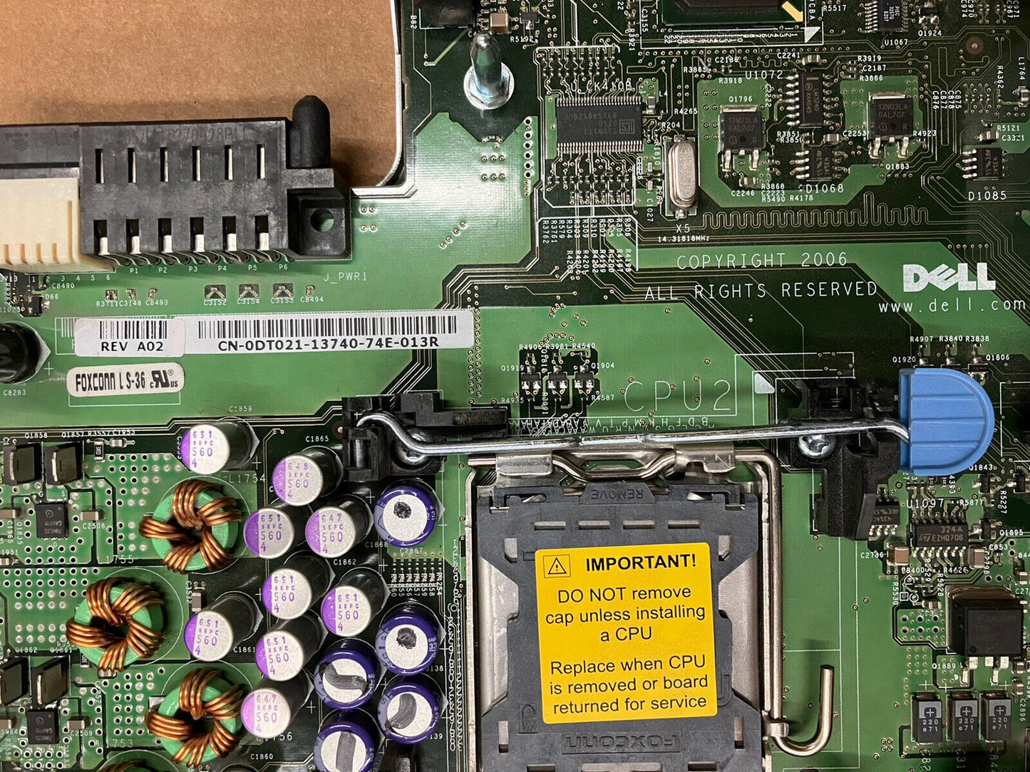 ~ DELL 0DT021 PowerEdge 2950 Motherboard W/ Intel Xeon 5130 2.0GHz SL6RX