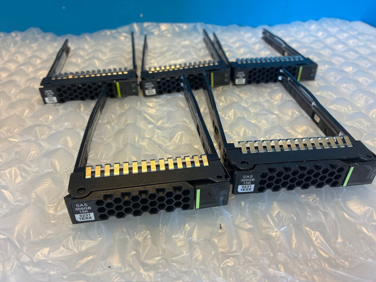 🔥 Lot of 5 x 2.5 in SAS Server Hard Drive Caddies Trays 300GB 15K Black