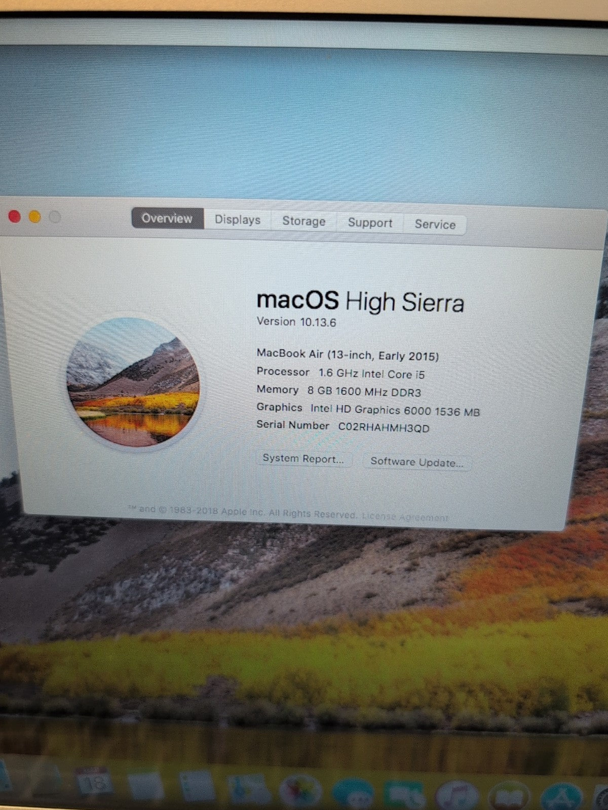 🔥 NICE Apple MacBook Air 2015 A1466 13.3" Intel i5-1.6GHz/8GB/128GB SSD/10. 13-