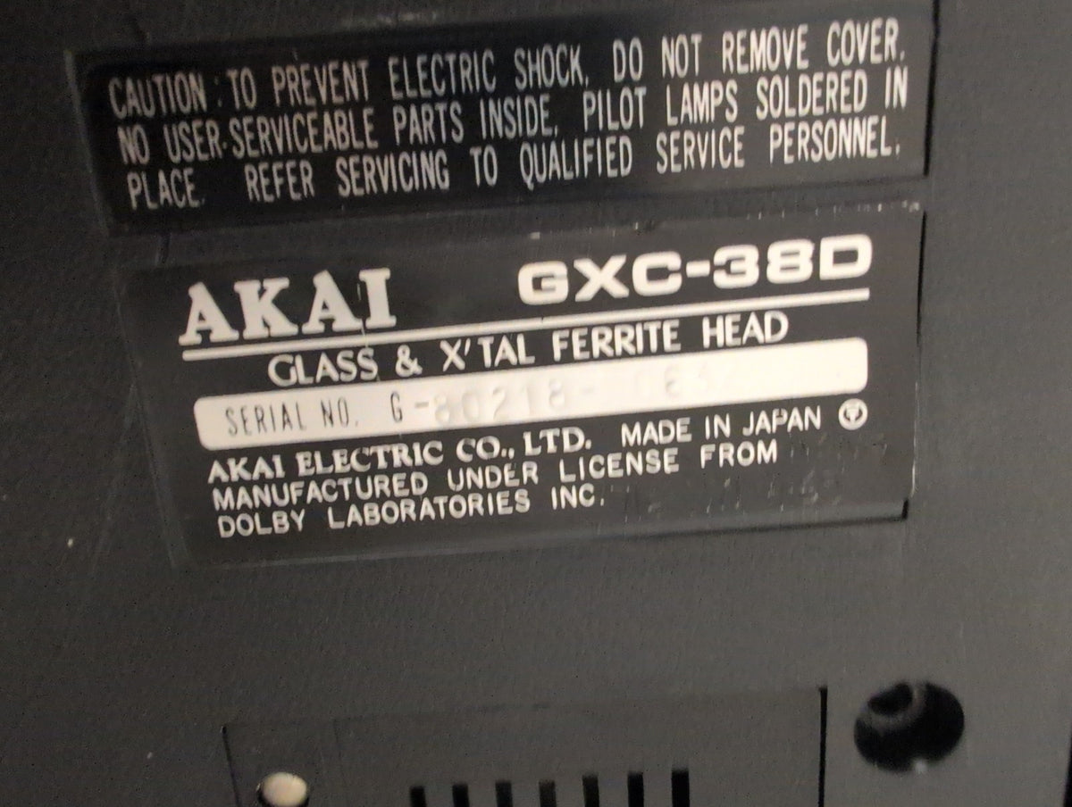 🎸 Akai GXC-38D Vintage Stereo Cassette Deck with Dolby NR - Made in Japan