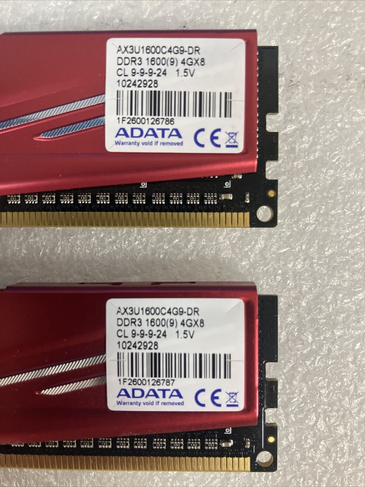 (2x 4GB) ADATA XPG AX3U1600C4G9-DR DDR3-1600 PC3-12800 Desktop DIMM Memory RAM ~